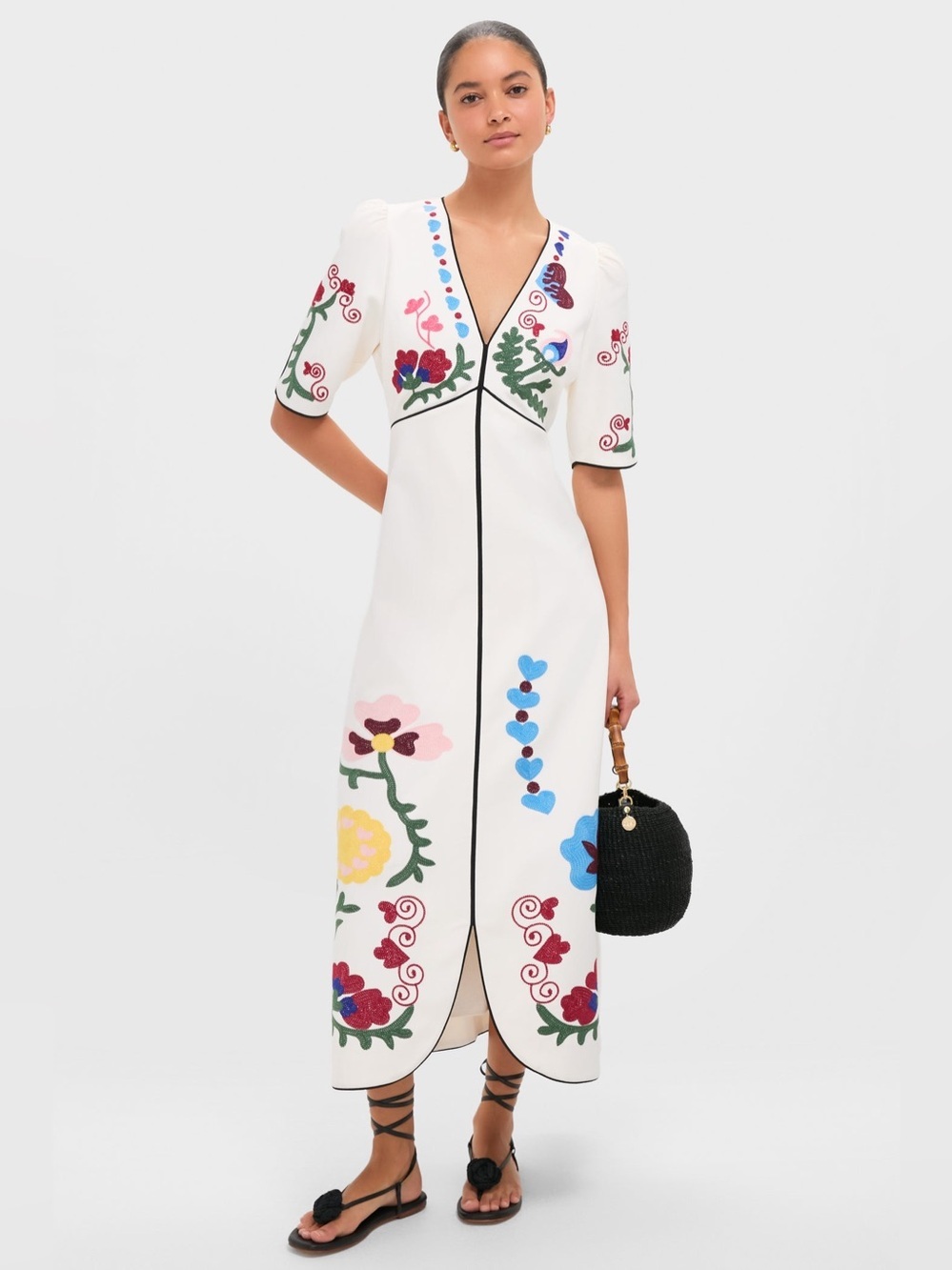 NWT Hunter Bell Margaritte Stitchtopia Embroidered Maxi Dress Size 6